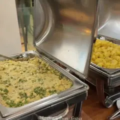 Réchaud aberto com prato quente gratinado